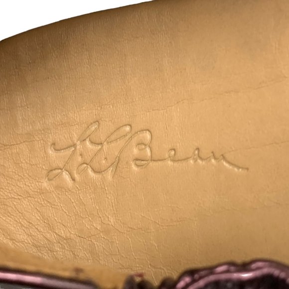 LL Bean Plum Metallic Leather Elasticized Ballet Flats - Picture 3 of 10